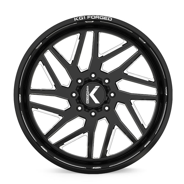 KG1 Forged KF009 Yaz-N-Right Wheel 28x14 Gloss Black Milled -76mm ET 78.1mm CB 6x139.7