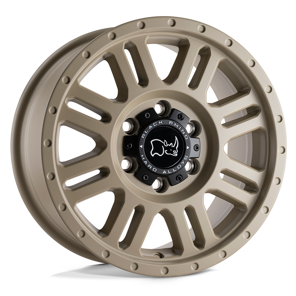 Black Rhino Hard Alloys Yellowstone 17x8 Desert Sand 38mm ET 84.1mm CB 6x130