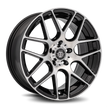 Curva C7 18x8 Gloss Black Machine Face wheel