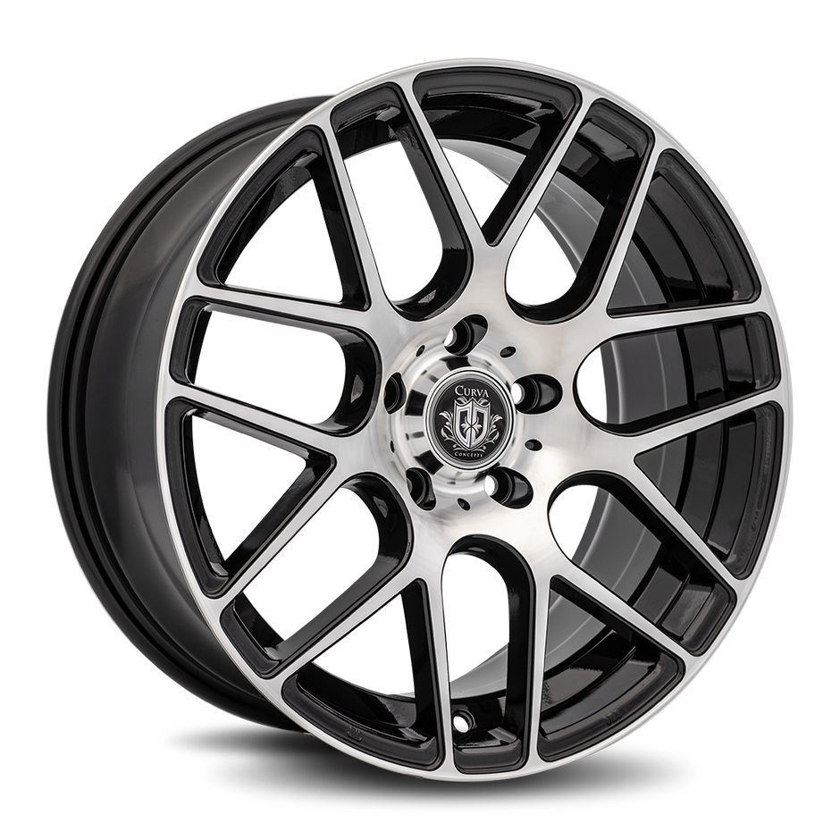 Curva C7 18x9 Gloss Black Machine Face wheel