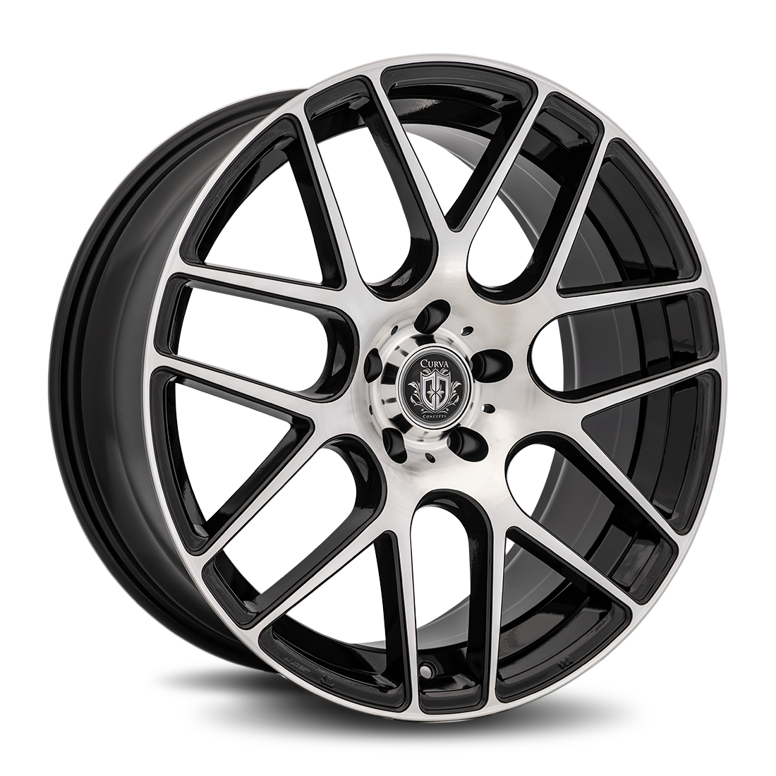 Curva C7 20x8.5 Gloss Black Machine Face wheel