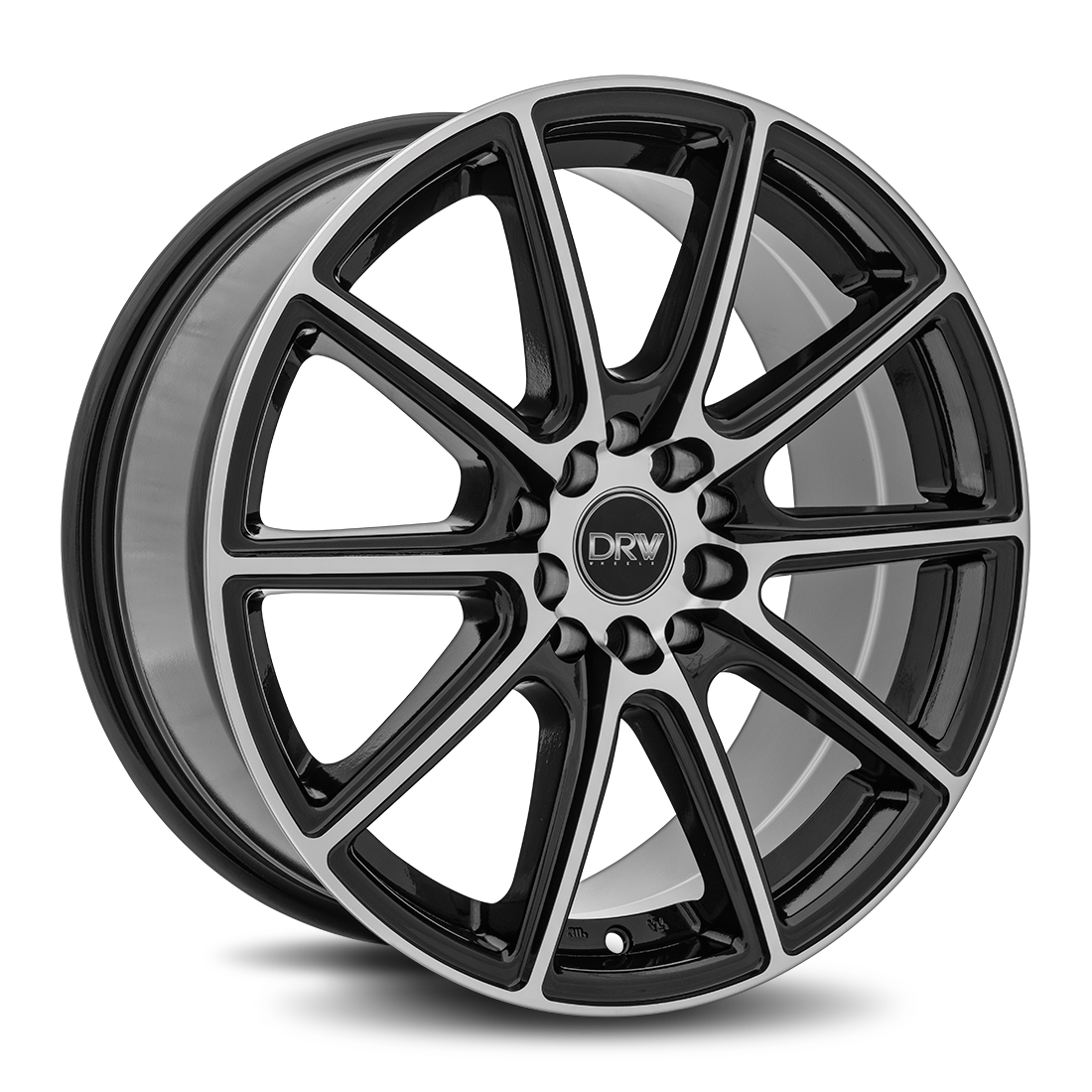 Dynamic Racing Wheels D16 18x8 Gloss Black Machined Face wheel