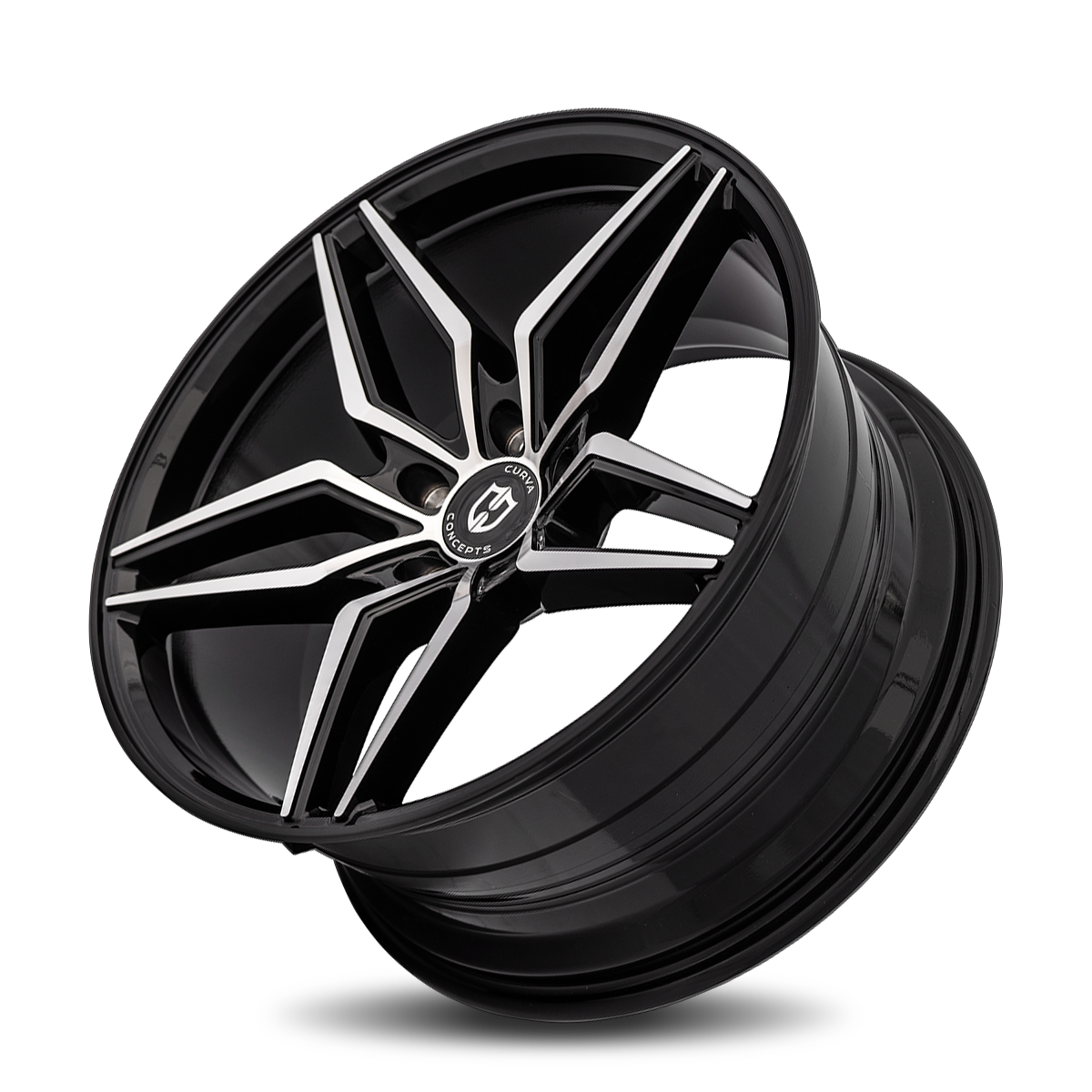 Curva C25 20x10 Gloss Black Machine Face wheel