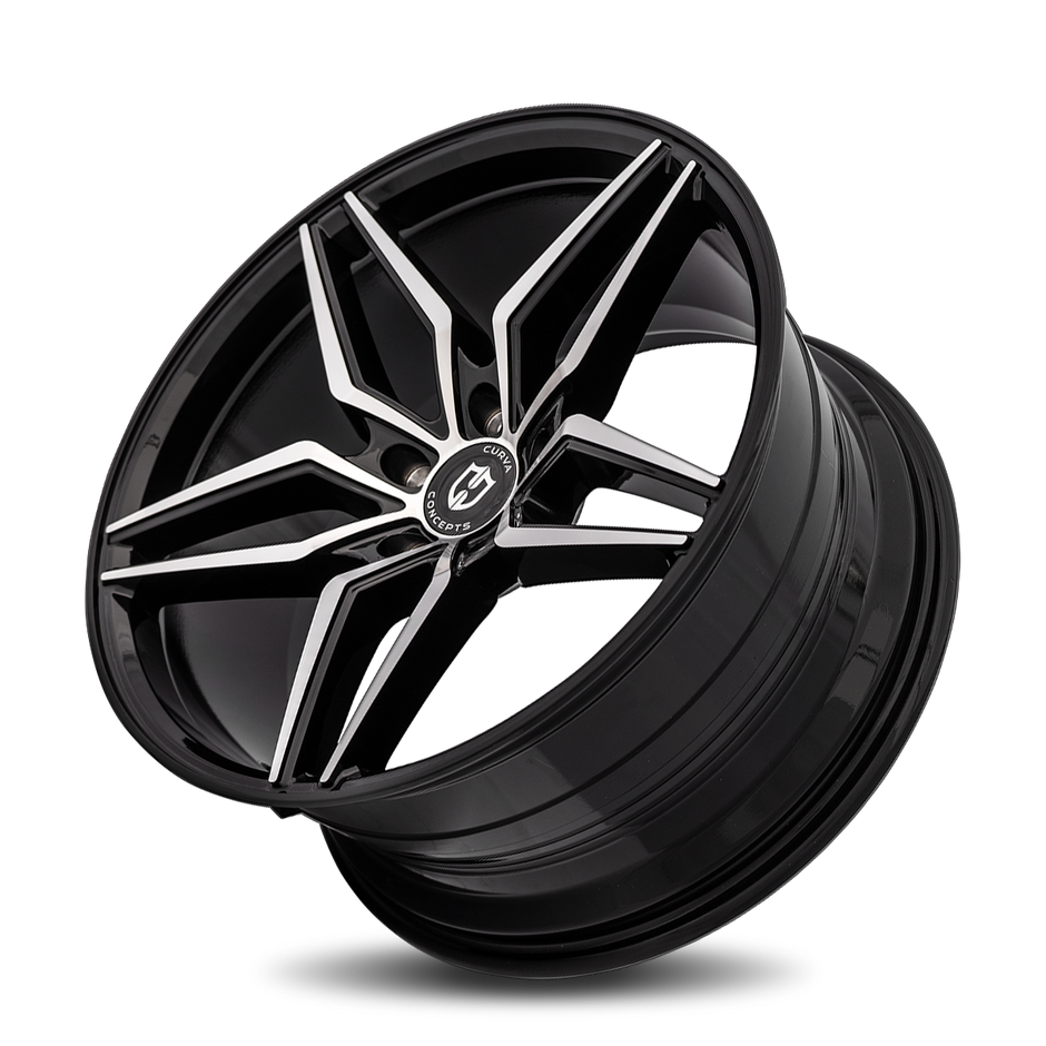 Curva C25 20x10 Gloss Black Machine Face wheel
