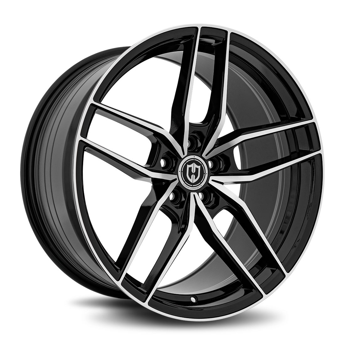 Curva CFF25 20x10 Gloss Black Machine Face wheel