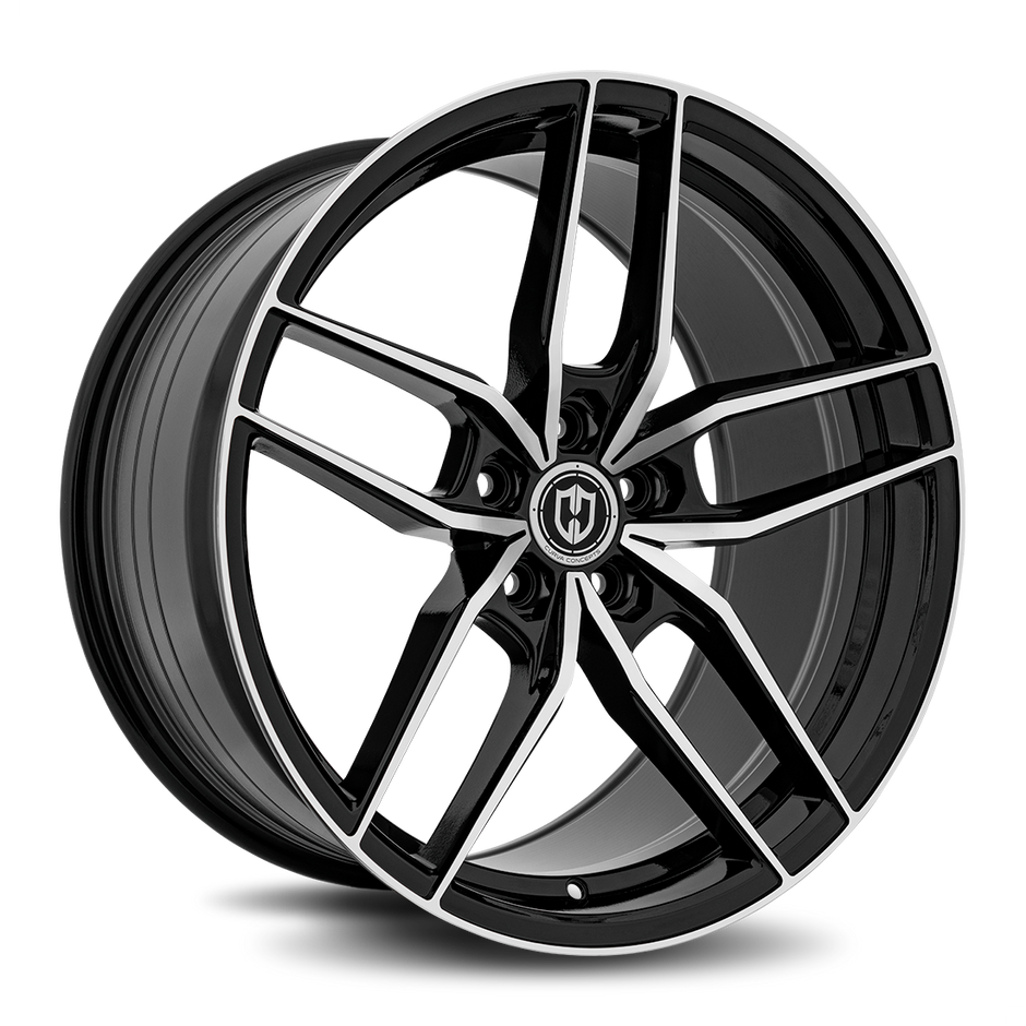 Curva CFF25 20x10 Gloss Black Machine Face wheel