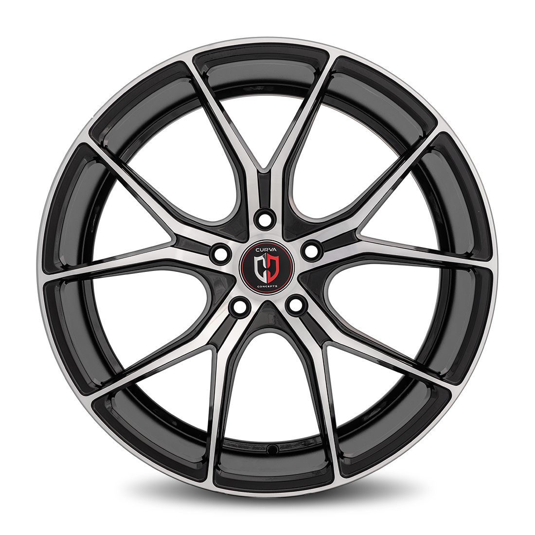 Curva C42 20x8.5 Gloss Black Machine Face wheel