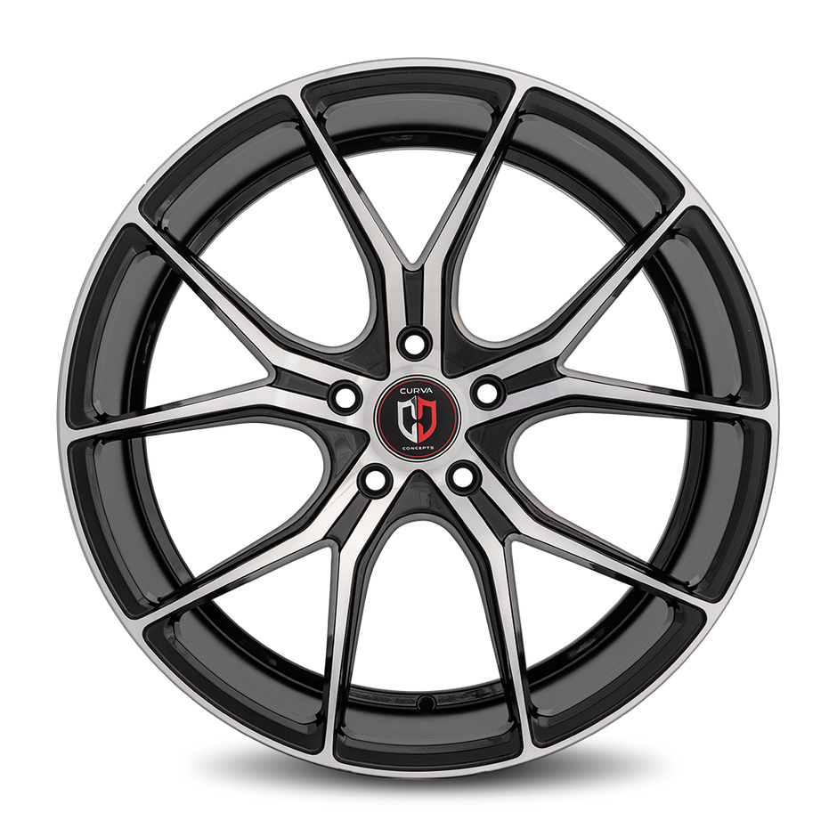 Curva C42 20x10 Gloss Black Machine Face wheel