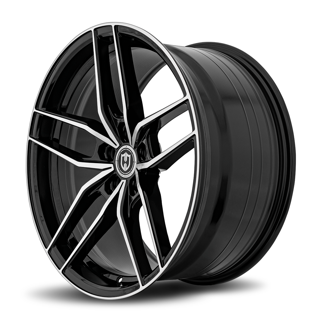 Curva CFF25 20x8.5 Gloss Black Machine Face wheel