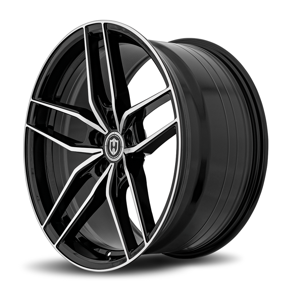 Curva CFF25 20x8.5 Gloss Black Machine Face wheel