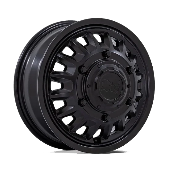 Black Rhino Hard Alloys BR019 Aliso Dually 16x6 Matte Black 110mm ET 161mm CB 6x205
