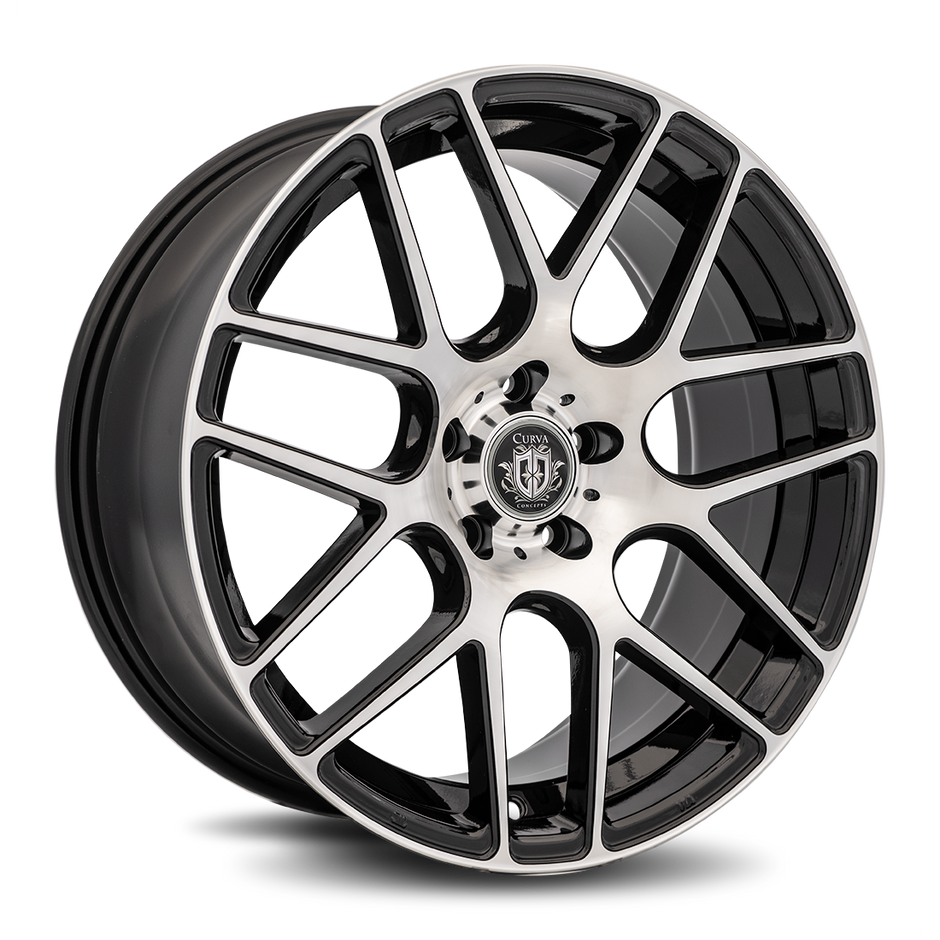 Curva C7 19x9.5 Gloss Black Machine Face wheel