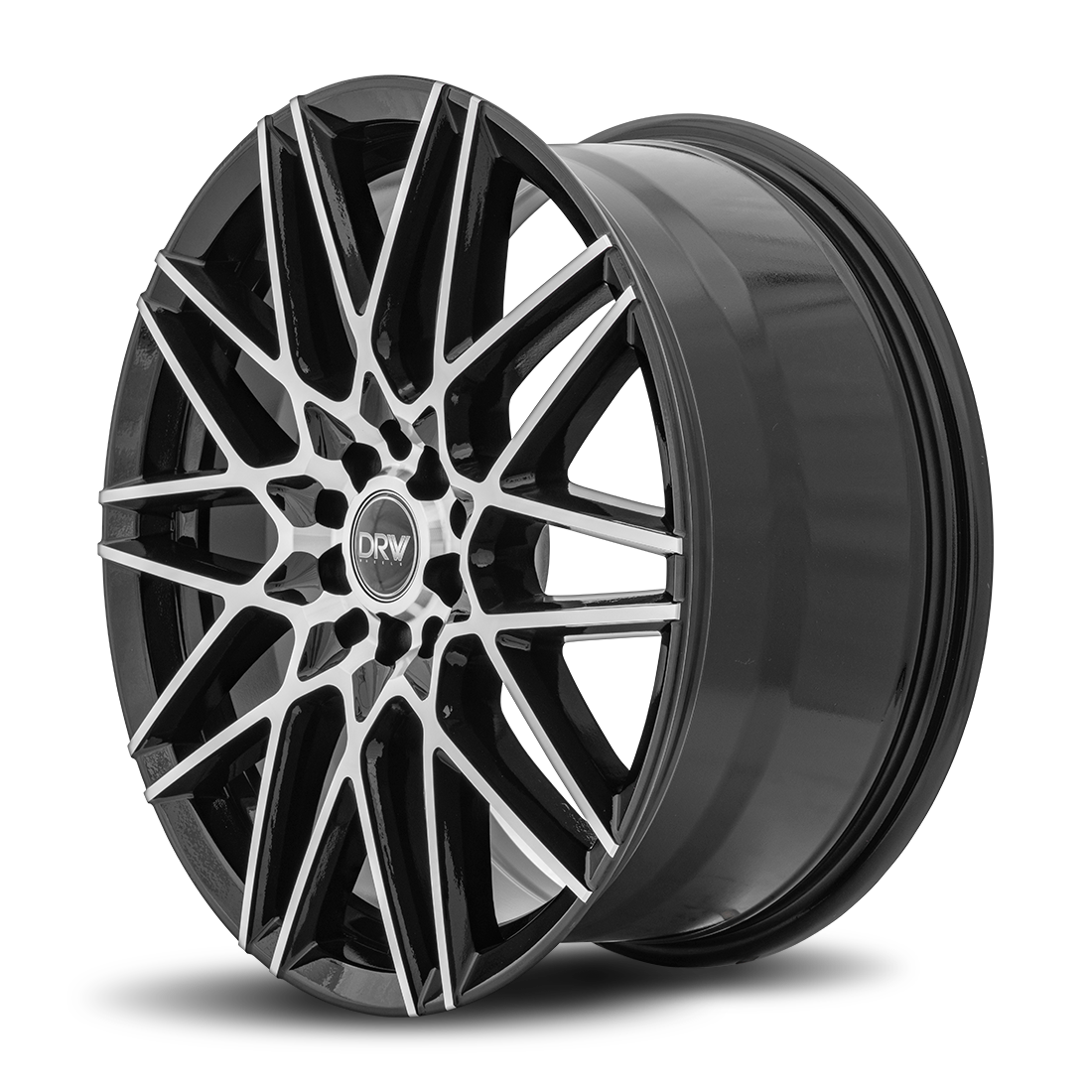 Dynamic Racing Wheels D17 17x7 Gloss Black Machined Face wheel