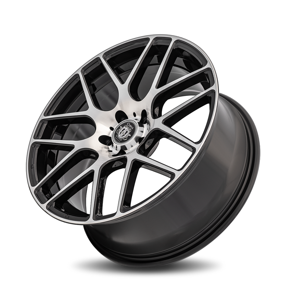 Curva C7 19x9.5 Gloss Black Machine Face wheel