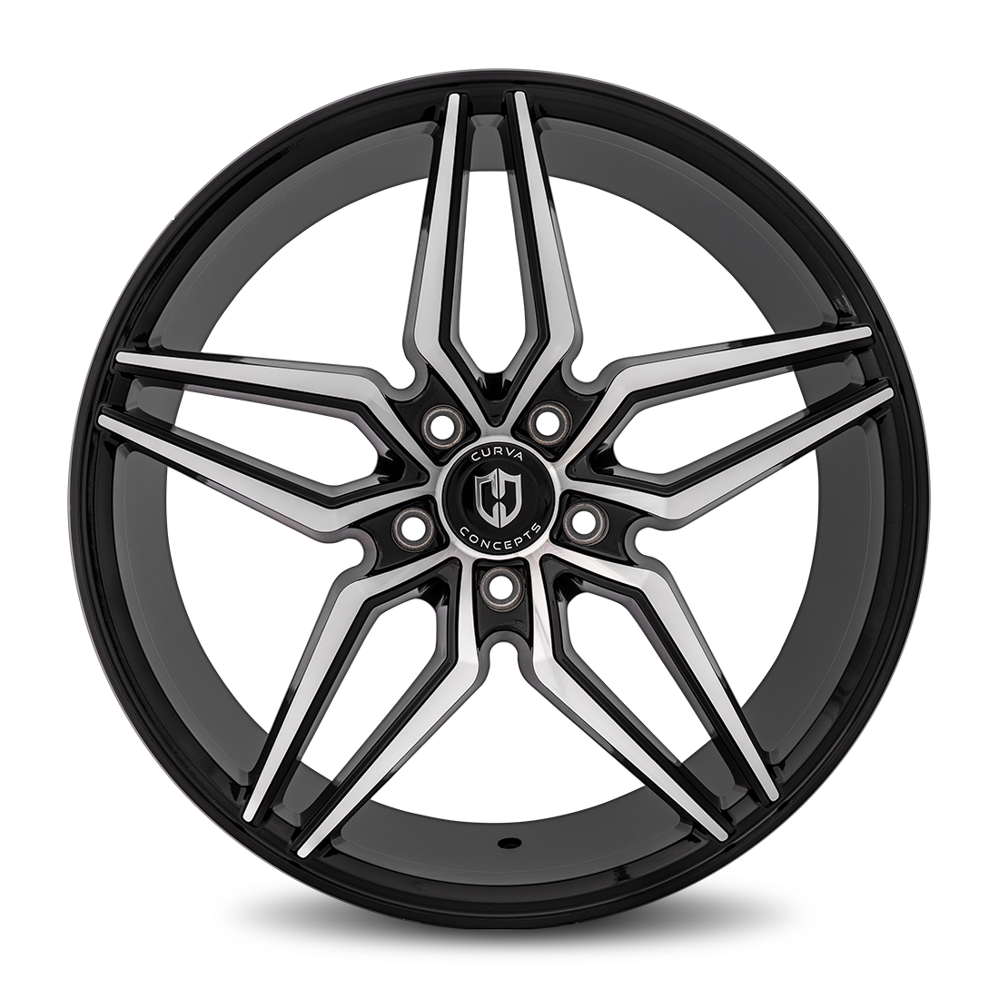 Curva C25 20x10 Gloss Black Machine Face wheel
