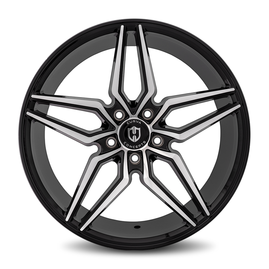 Curva C25 20x10 Gloss Black Machine Face wheel
