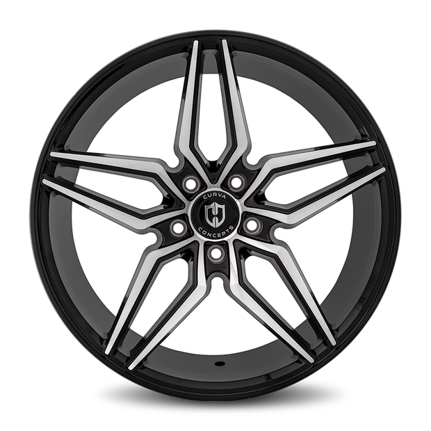 Curva C25 20x10 Gloss Black Machine Face wheel