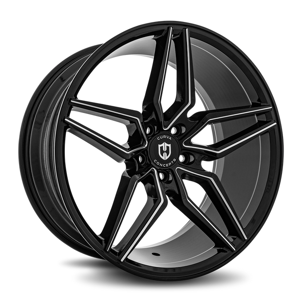 Curva C25 20x10 Gloss Black Milled wheel