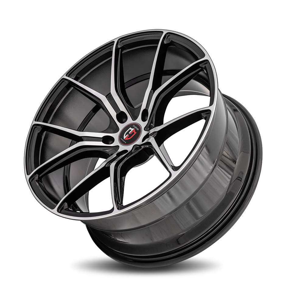 Curva C42 20x8.5 Gloss Black Machine Face wheel