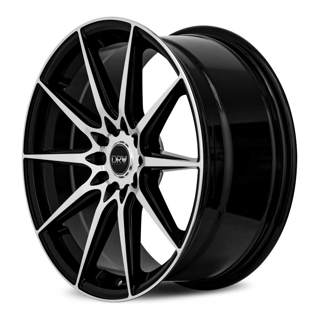 Dynamic Racing Wheels D19 18x8 Gloss Black Machined Face wheel