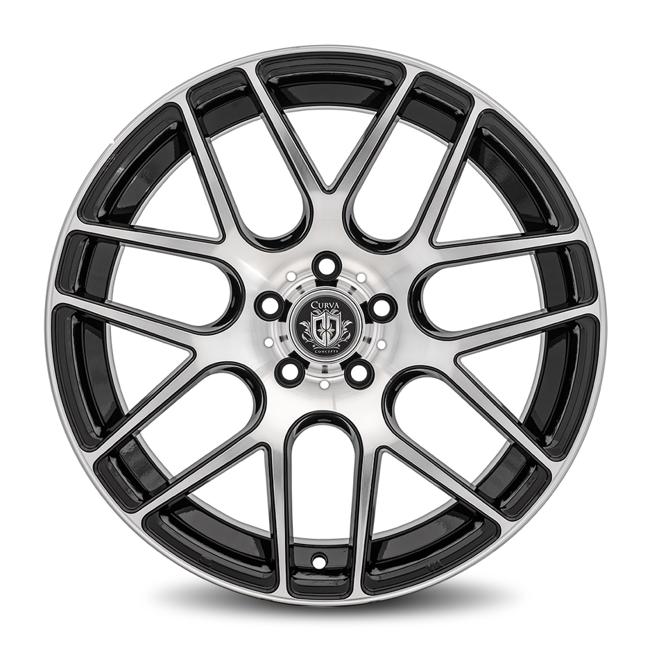 Curva C7 19x9.5 Gloss Black Machine Face wheel