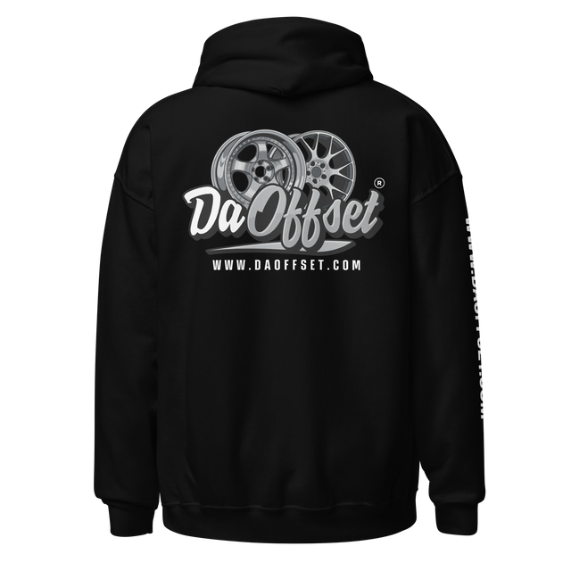 Da Offset unisex heavy blend hoodie in black, back view
