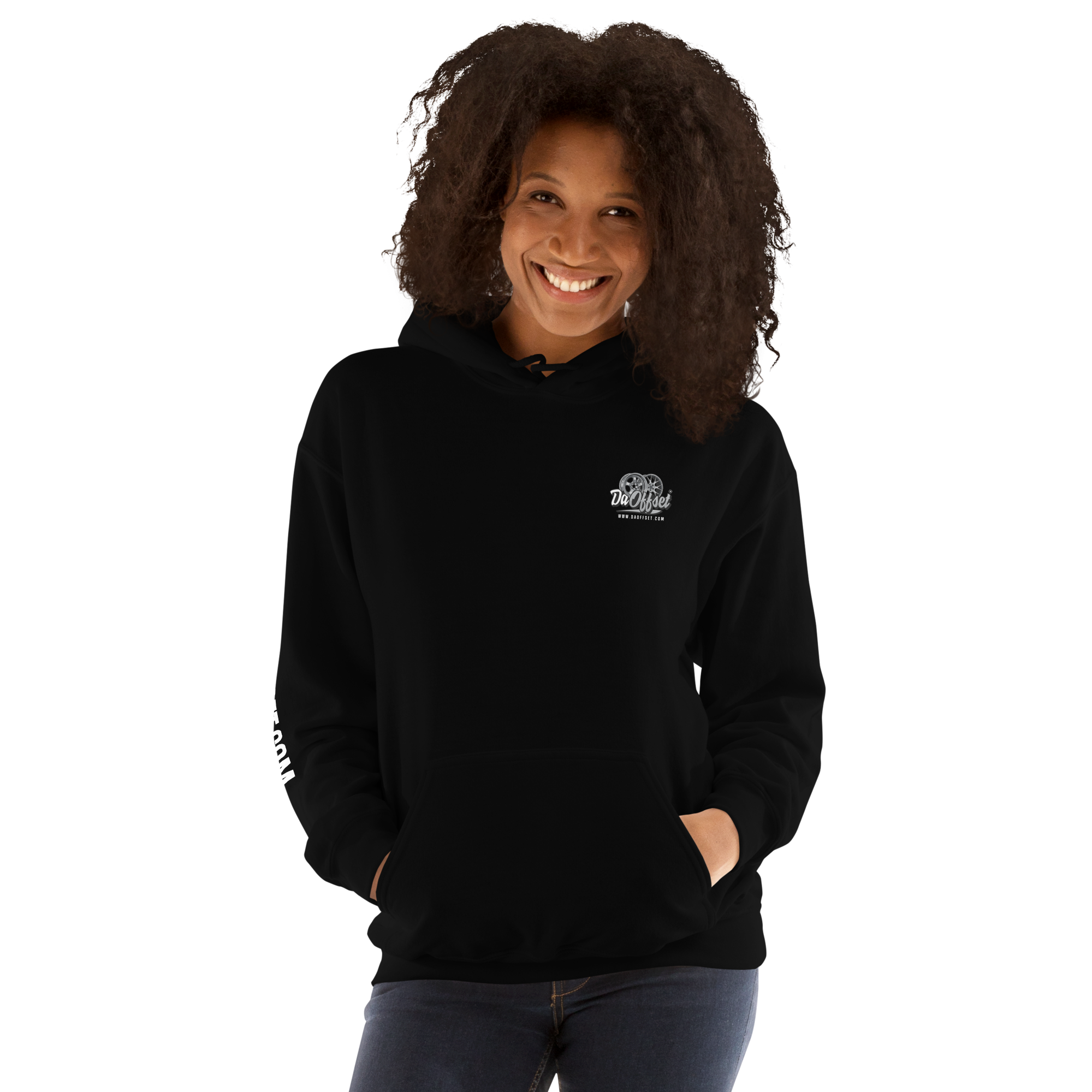 Da Offset unisex heavy blend hoodie in black, front view