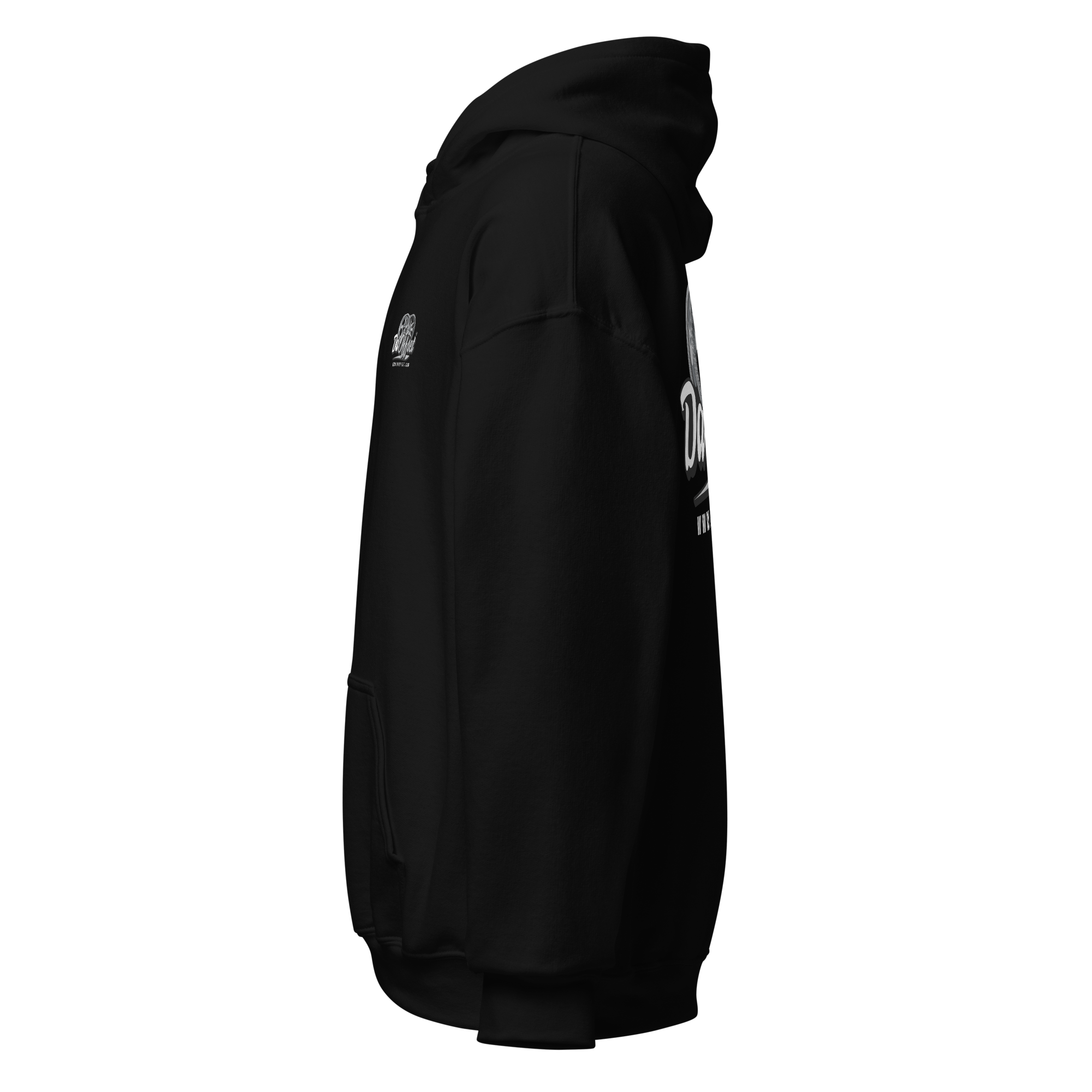 Da Offset unisex heavy blend hoodie in black, left side profile