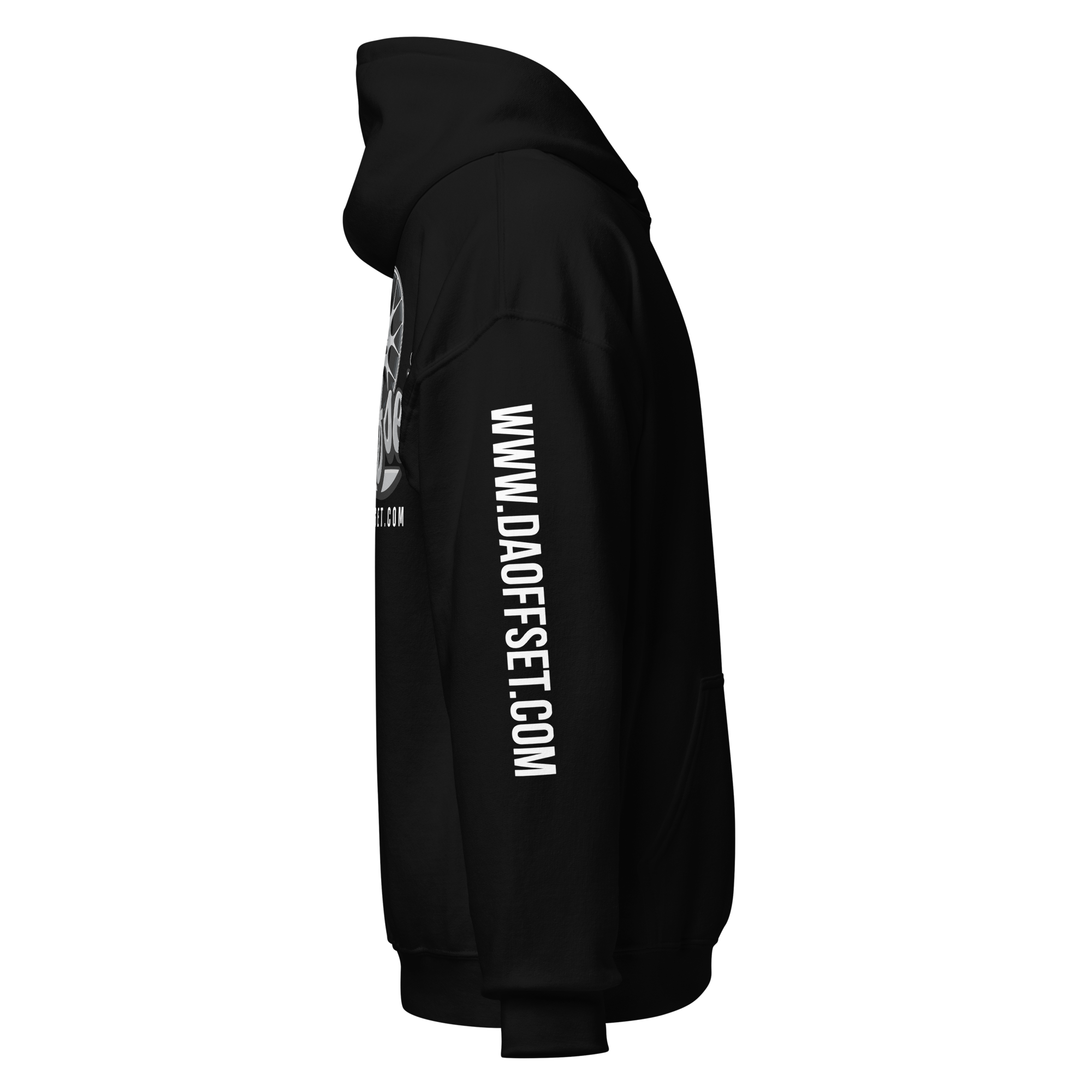 Da Offset unisex heavy blend hoodie in black, right side profile