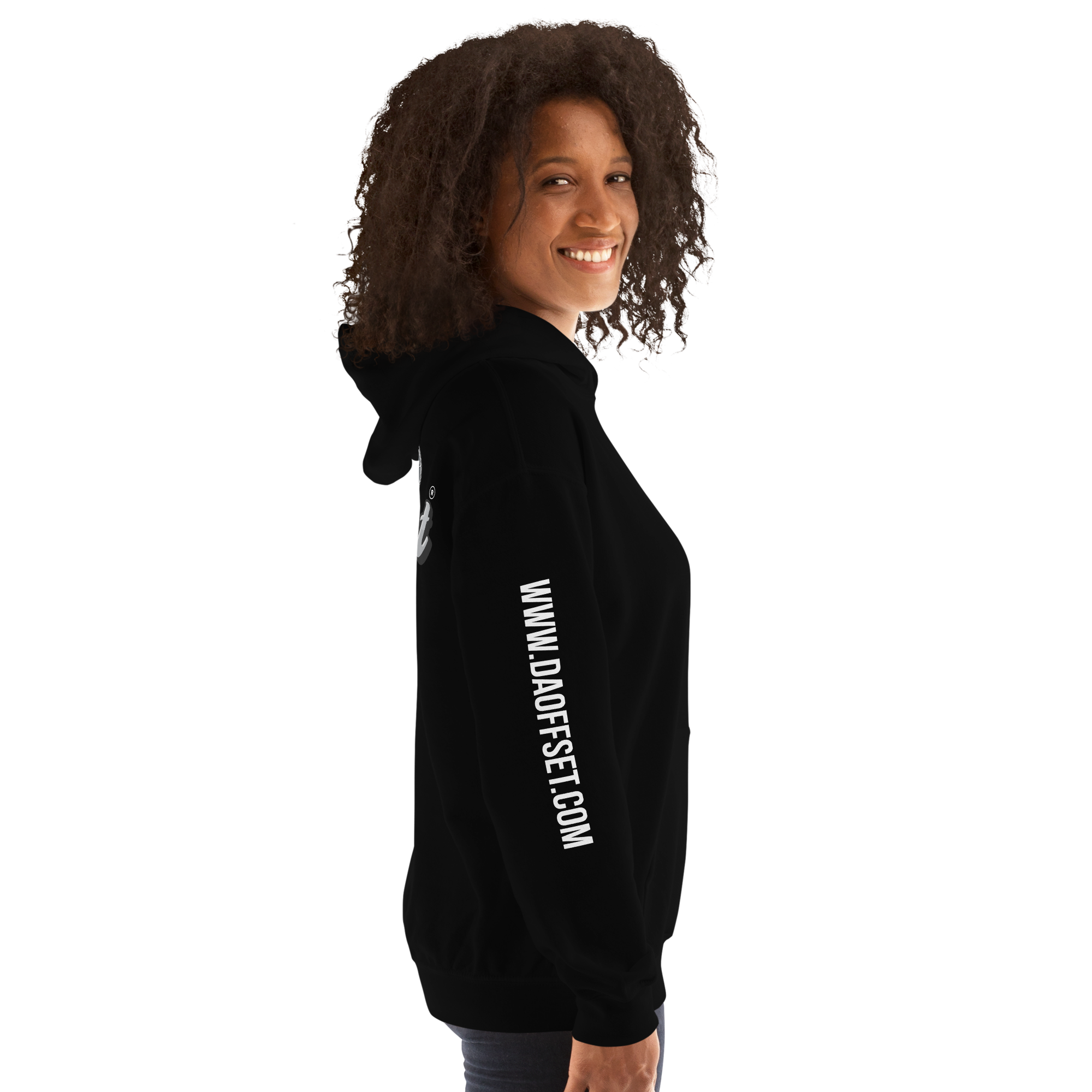 Da Offset unisex heavy blend hoodie in black, right side profile