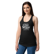 Da Offset women's racerback tank top in black, front view