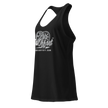 Da Offset women's racerback tank top in black, three-quarter front-left view