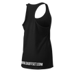 Da Offset women's racerback tank top in black, three-quarter back-right view